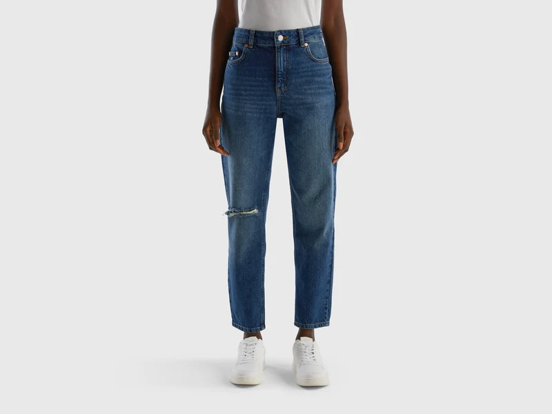 Cropped-Jeans mit hohem Bund