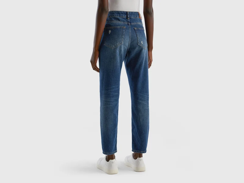 Cropped-Jeans mit hohem Bund