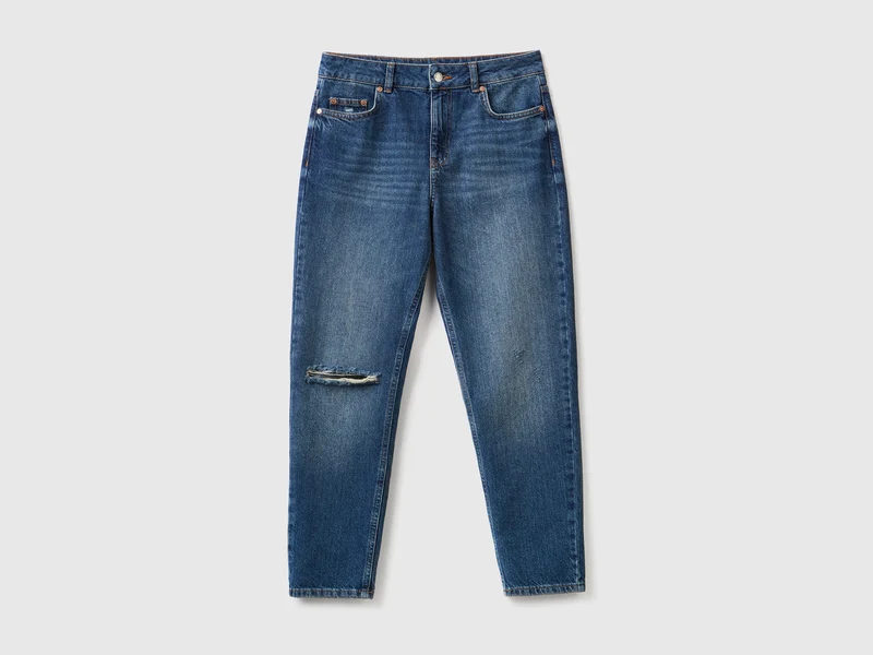 Cropped-Jeans mit hohem Bund