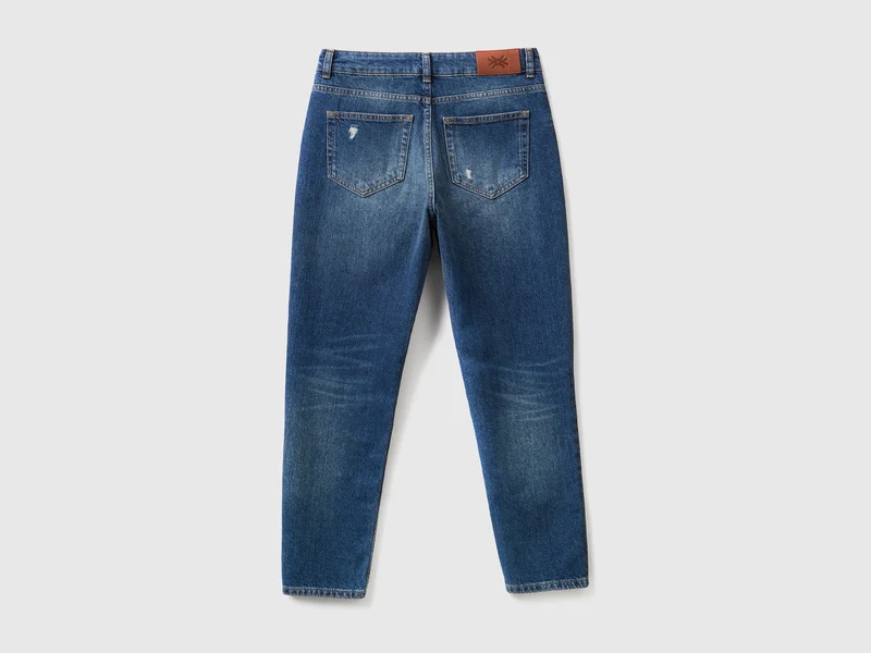 Cropped-Jeans mit hohem Bund