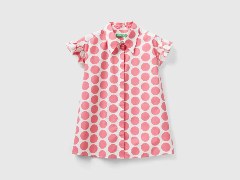 Ärmellose Bluse mit Punktemuster