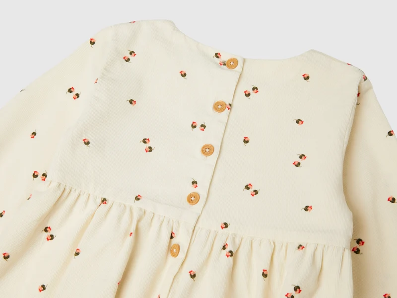 Samtkleid mit Rosen-Print
