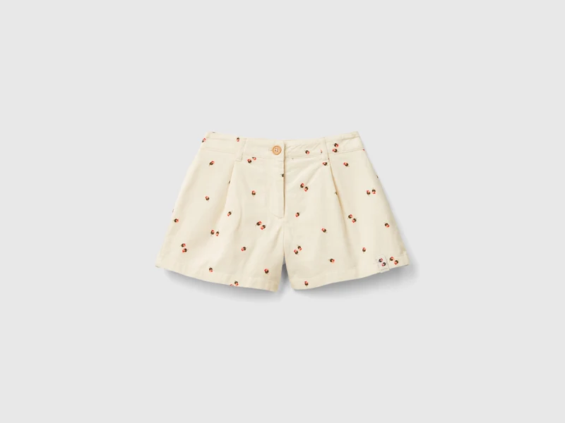 Samthose mit Rosen-Print
