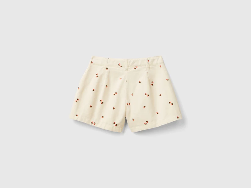 Samthose mit Rosen-Print