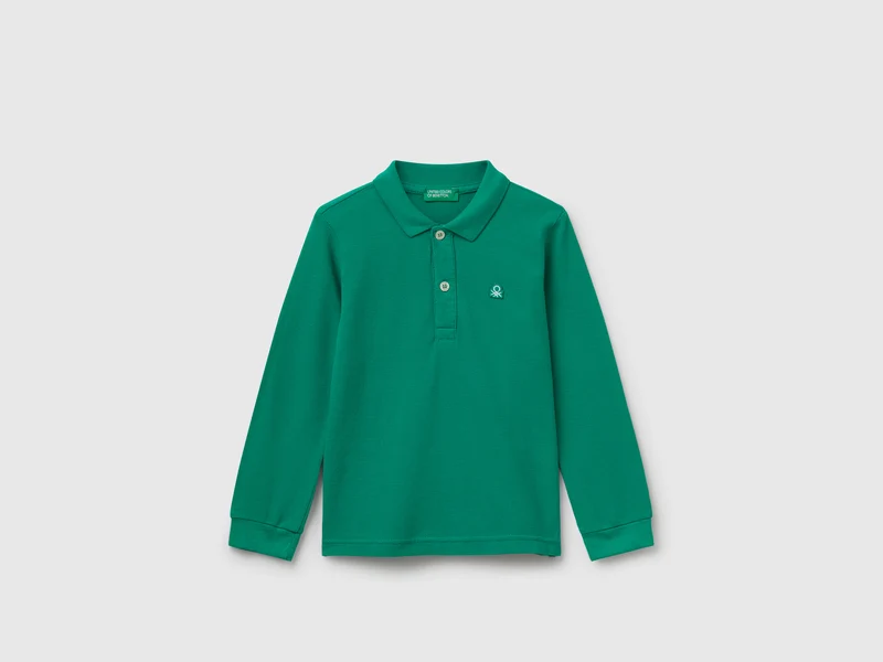 Langärmliges Poloshirt aus Baumwolle