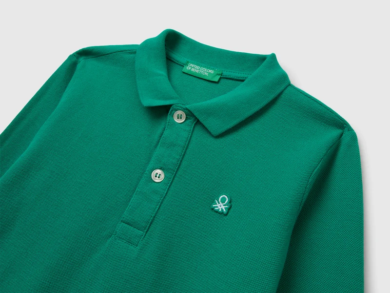 Langärmliges Poloshirt aus Baumwolle