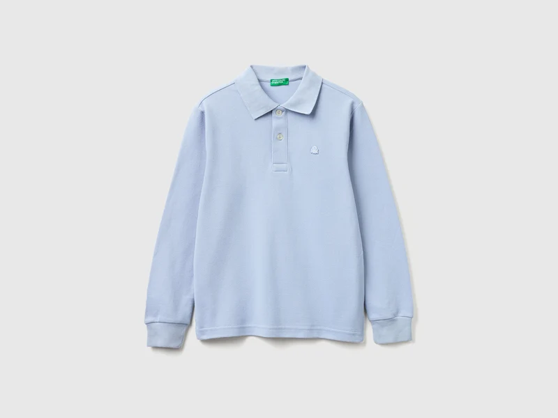 Langärmliges Poloshirt aus Baumwolle
