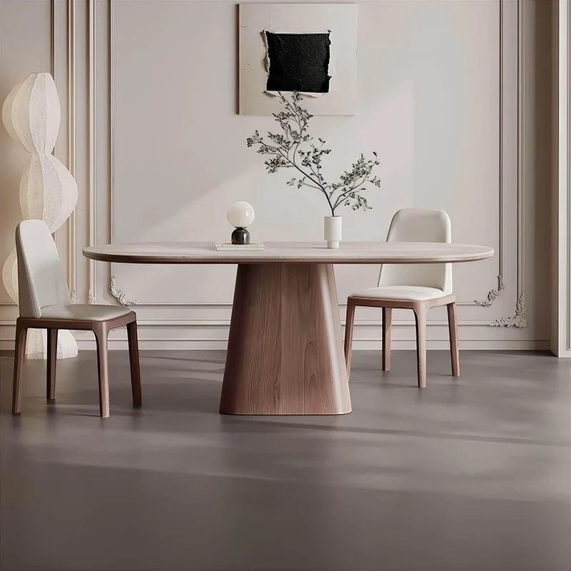 Charles Travertine Dining Table - Elegant Natural Stone Table