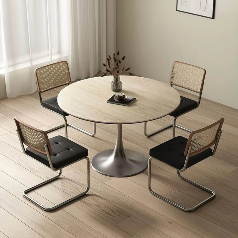 Travertine Dining Table - Elegant Natural Stone Table