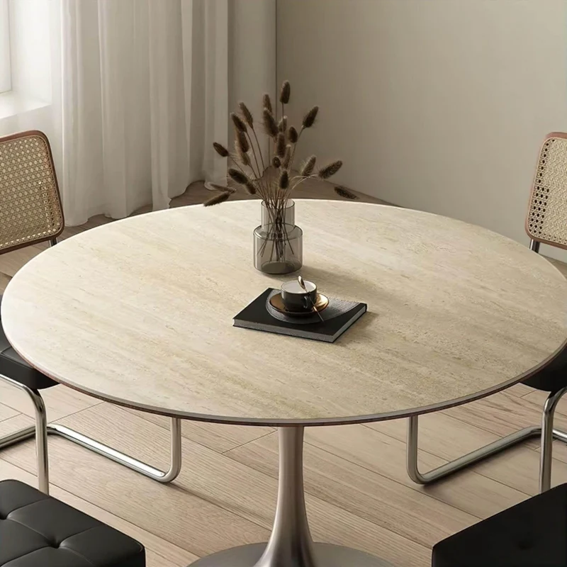 Travertine Dining Table - Elegant Natural Stone Table