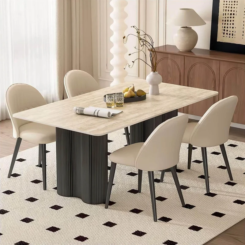 Travertine Dining Table - Elegant Natural Stone Dining Furniture