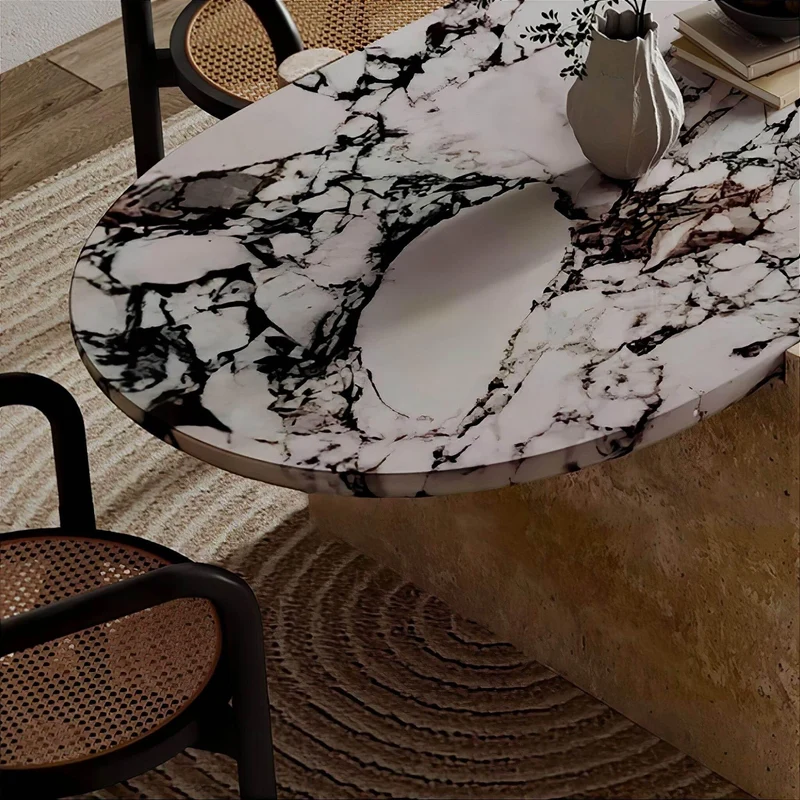 Modern Stone Finish Dining Table - Elena Stone Dining Furniture