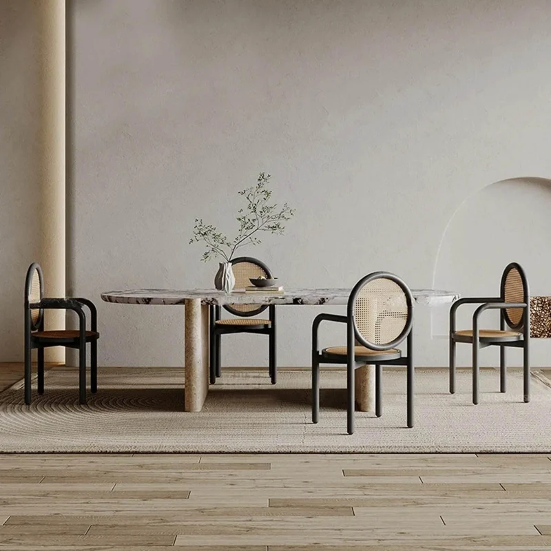 Modern Stone Finish Dining Table - Elena Stone Dining Furniture