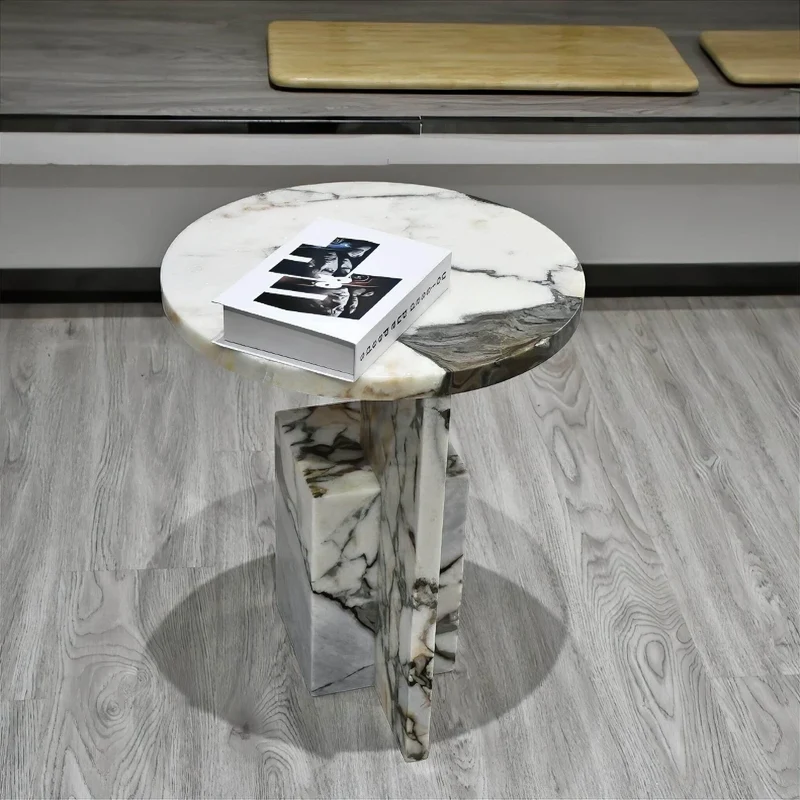 Modern Marble Side Table - Elegant Accent Furniture