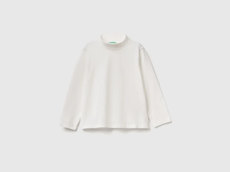Rollkragen-T-Shirt aus Stretch-Baumwolle