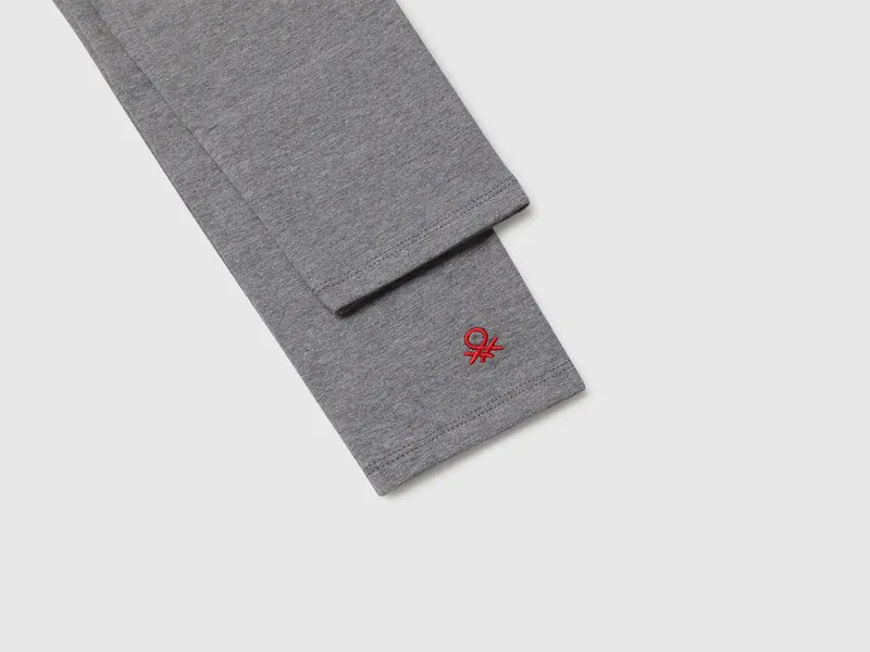 Leggings aus elastischer Baumwolle mit Logo