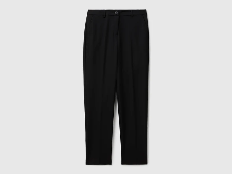 Hose mit geradem Bein aus einer Stretch-Viskose-Mischung