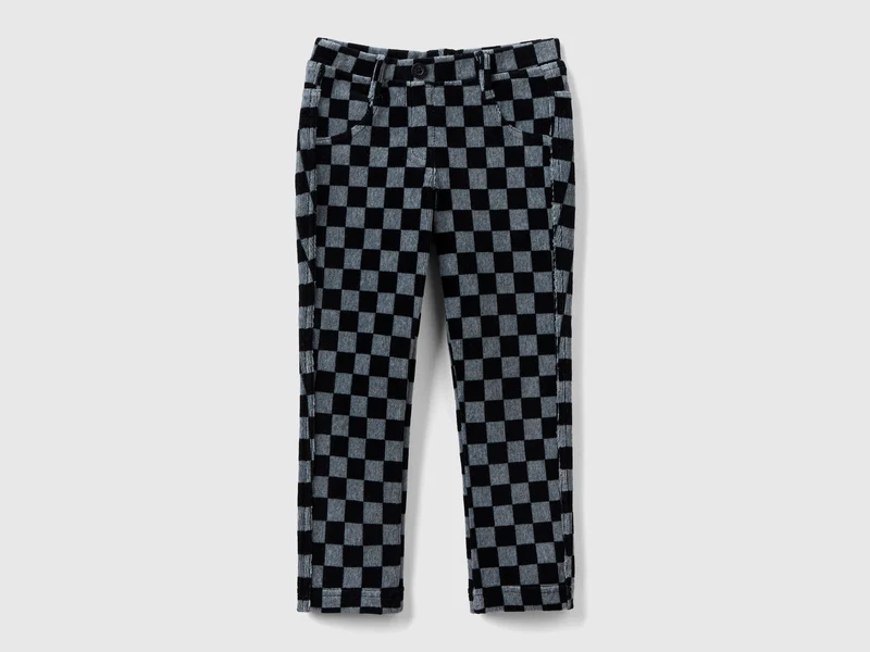 Jeggings in Schwarz mit Schachbrettmuster