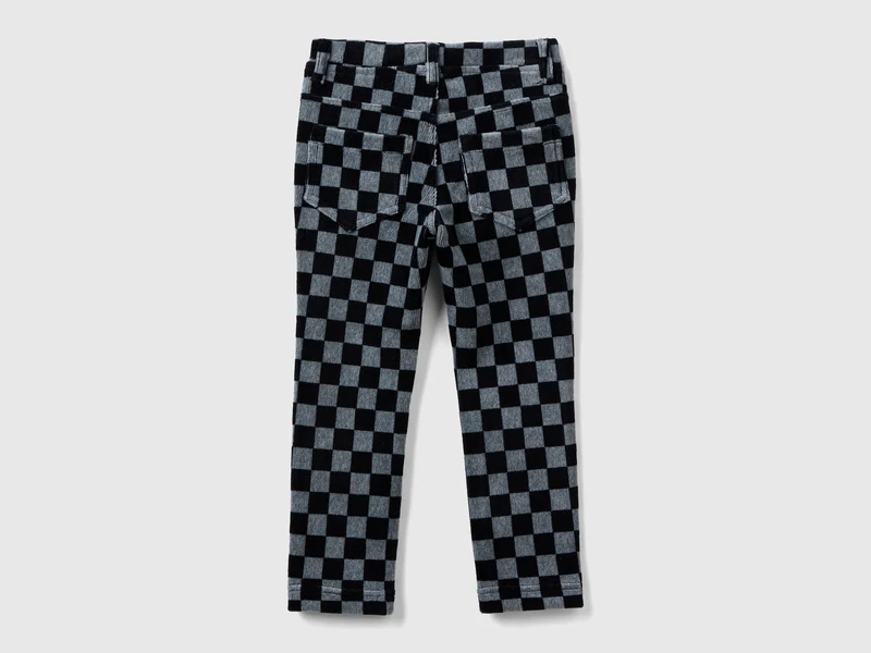 Jeggings in Schwarz mit Schachbrettmuster