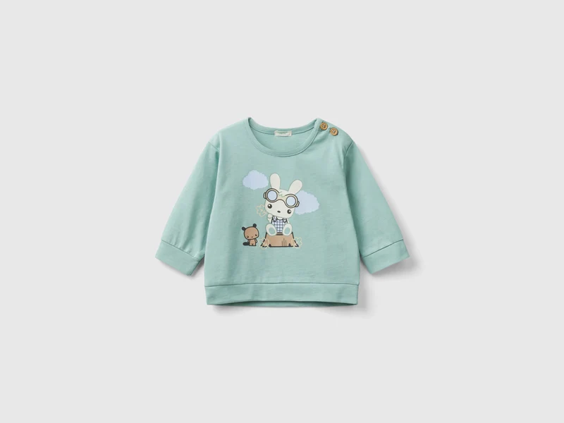 Warmes T-Shirt mit Häschen-Print