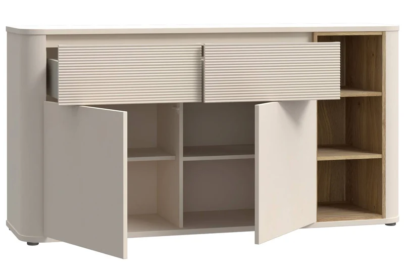 Sideboard BREATHTAKER 2 Türen 2 Schubladen in drei Farben, von Forte