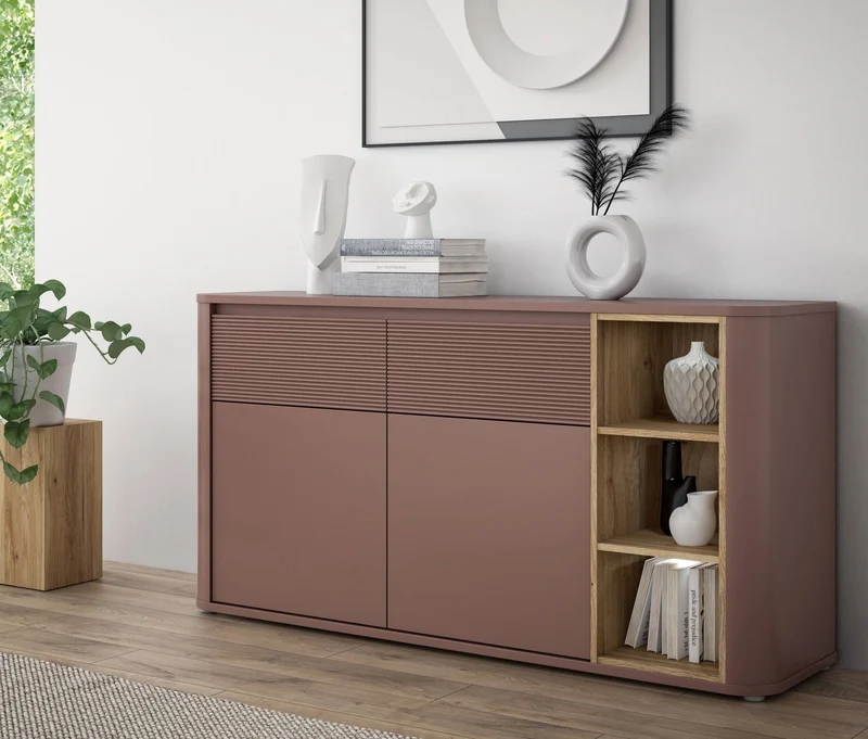 Sideboard BREATHTAKER 2 Türen 2 Schubladen in drei Farben, von Forte