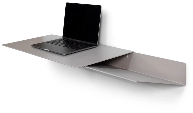 Spinder DRIFT Desk: Moderner Stahl-Schreibtisch Konsole Taupe Schwarz