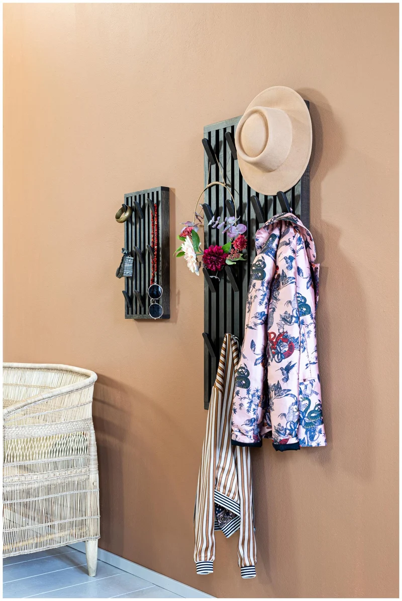Spinder PARCO Small Garderobe Eiche Paneel mit 9 Haken, Skandic Style