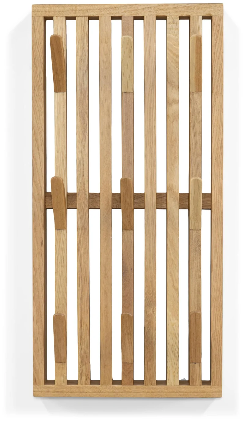 Spinder PARCO Small Garderobe Eiche Paneel mit 9 Haken, Skandic Style