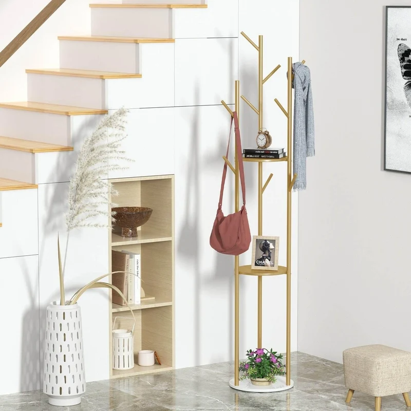 Elegant Wall-Mounted Coat Rack - Stylish Organizer for Hats and Coats