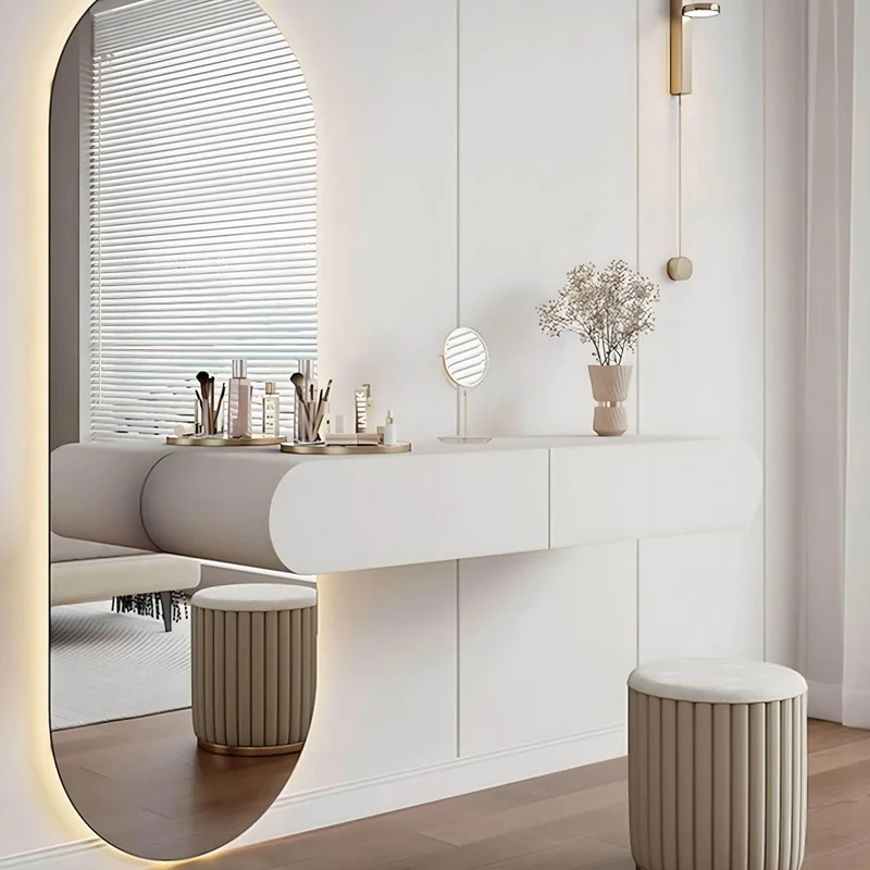 Elegant Vanity Makeup Table Set - Delinda Dressing Table with Stool