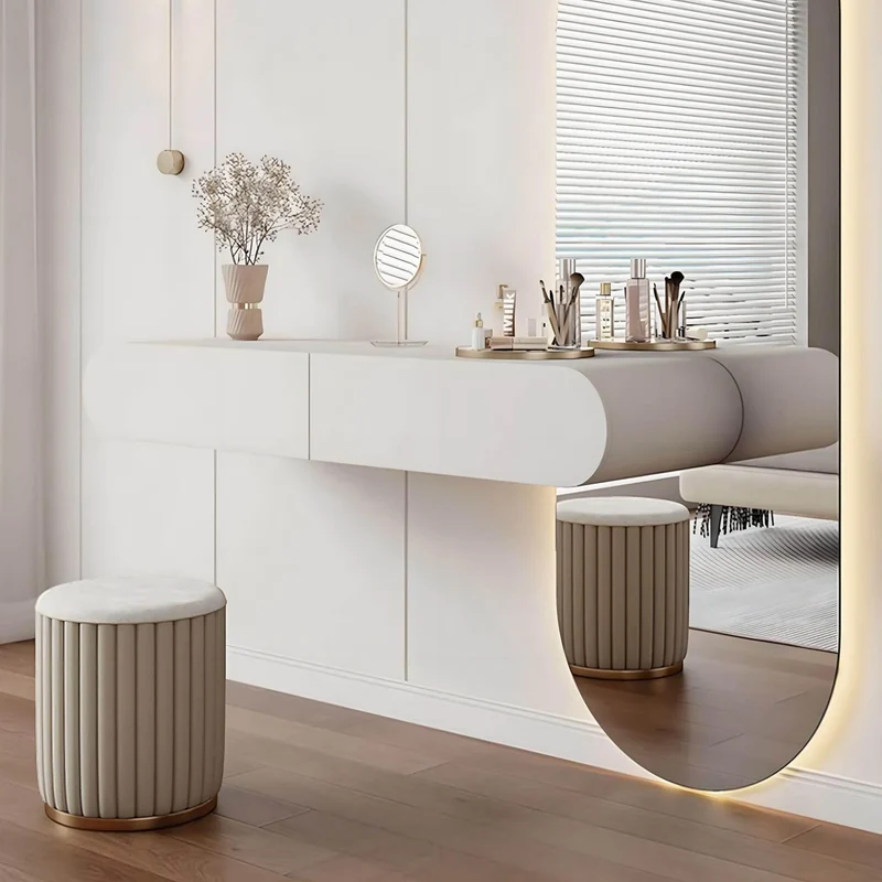 Elegant Vanity Makeup Table Set - Delinda Dressing Table with Stool