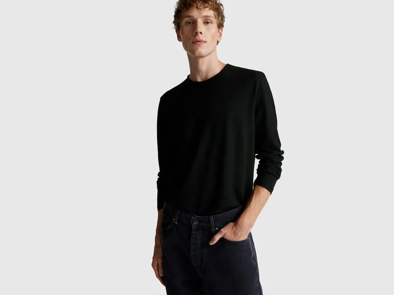 Langarm-T-Shirt aus 100 % Baumwolle