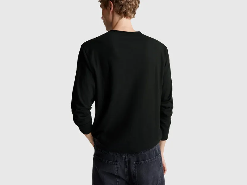 Langarm-T-Shirt aus 100 % Baumwolle