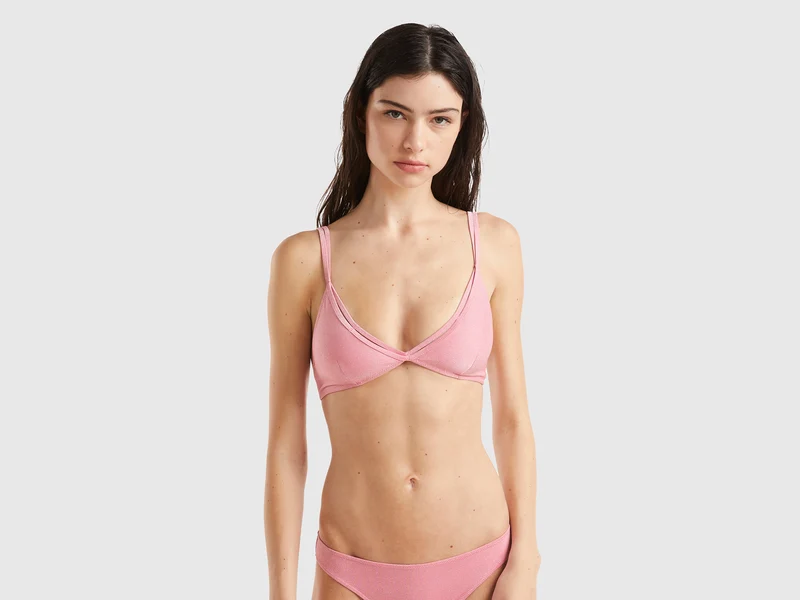Triangel-Bikinioberteil mit Lurex