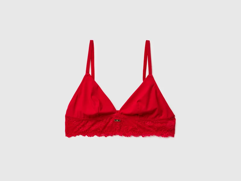 Roter Triangel-BH mit Spitze