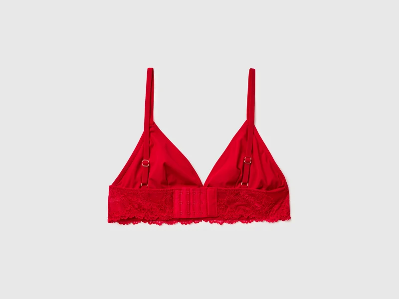 Roter Triangel-BH mit Spitze