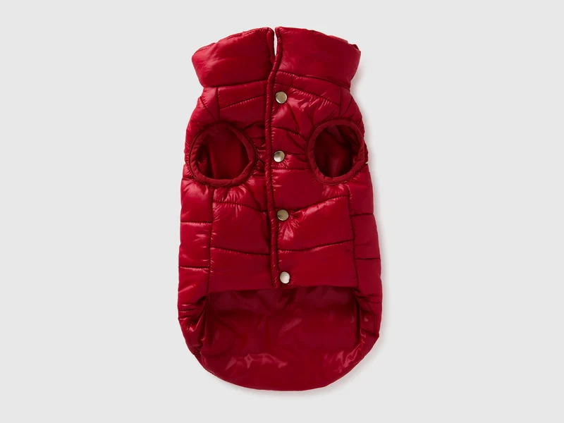 Erdbeerrote Daunenjacke für Hunde