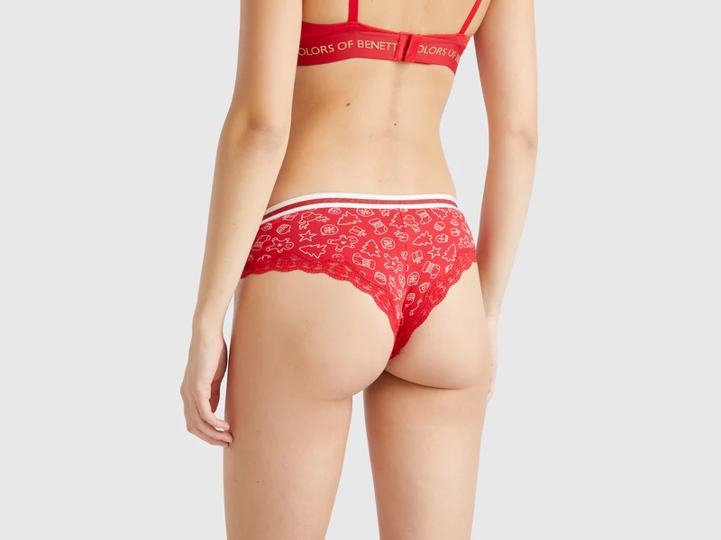 Weihnachtsculottes mit Spitze