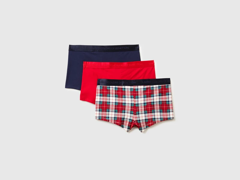 Drei Weihnachtsboxershorts aus Stretch-Baumwolle