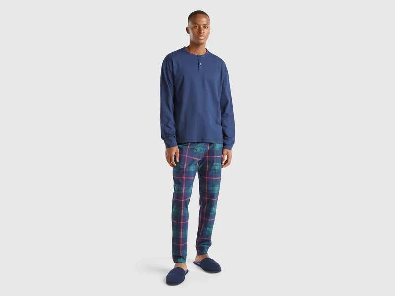 Pyjama mit karierter Hose