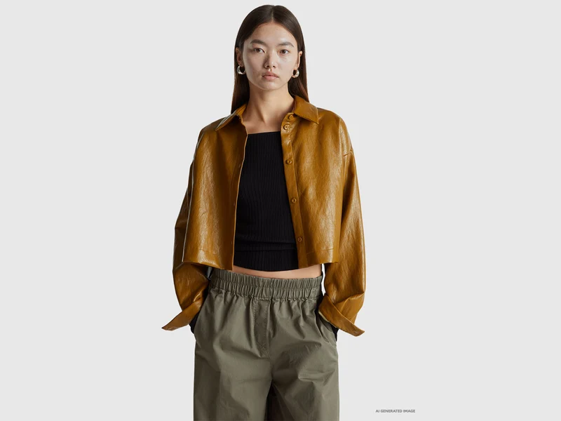 Jacke aus beschichtetem Stoff