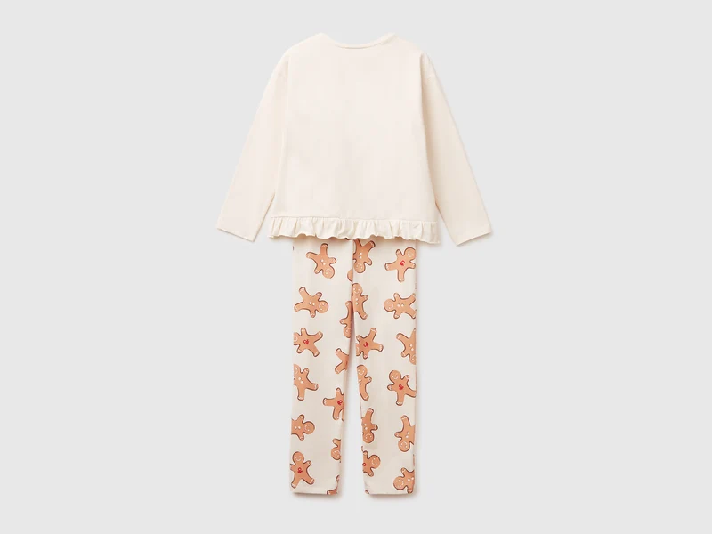 Weihnachtlicher Pyjama aus warmer Stretchbaumwolle