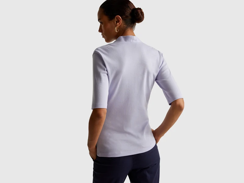 Slim Fit T-Shirt aus langfaseriger Baumwolle