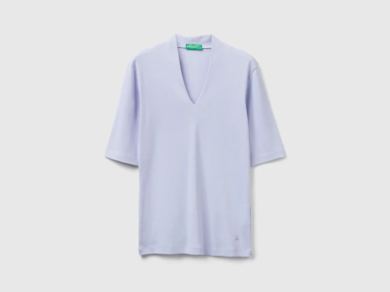 Slim Fit T-Shirt aus langfaseriger Baumwolle