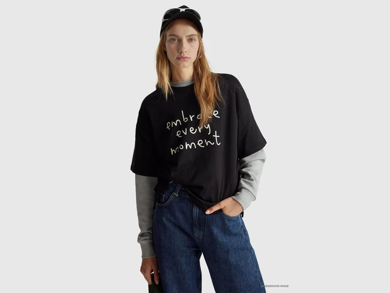 T-Shirt mit Slogan-Print