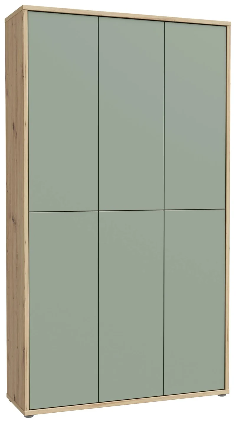 Schrank ALICE SPRINGS 6-trg Artisan Eiche mit Secret Grey / Sage Green