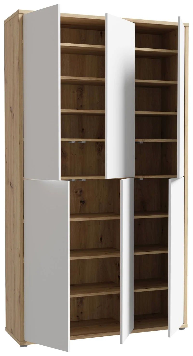 Schrank ALICE SPRINGS 6-trg Artisan Eiche mit Secret Grey / Sage Green