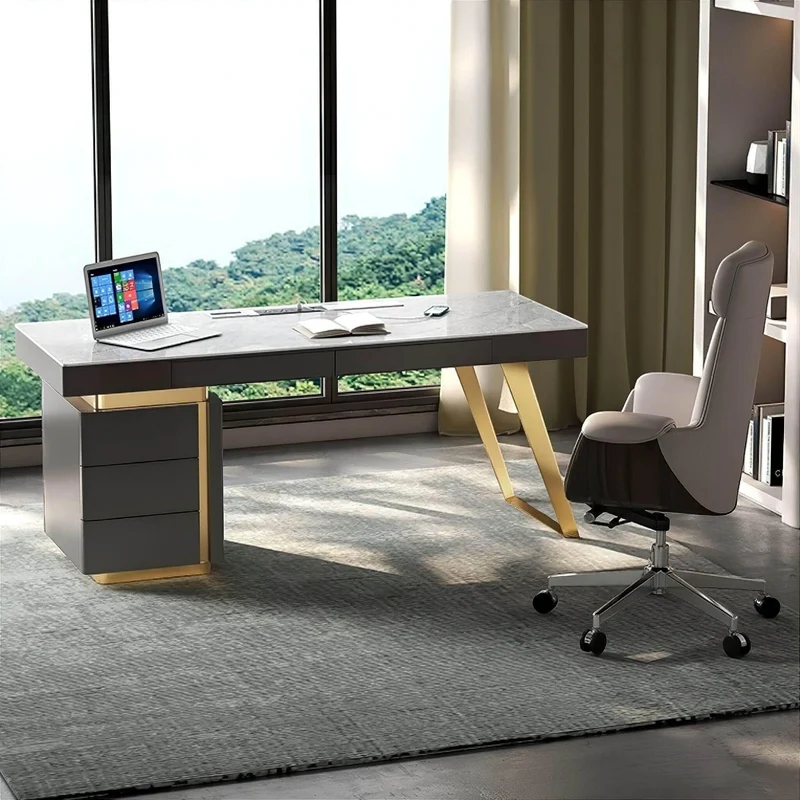 Modern Office Desk - Brigitte Slate Workstation Furniture