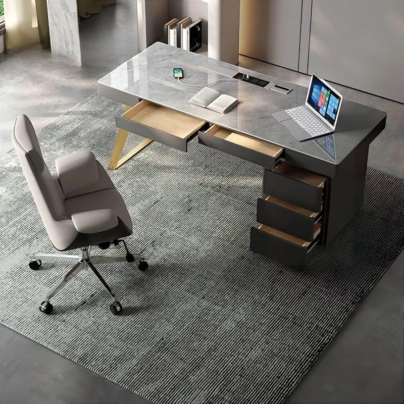 Modern Office Desk - Brigitte Slate Workstation Furniture